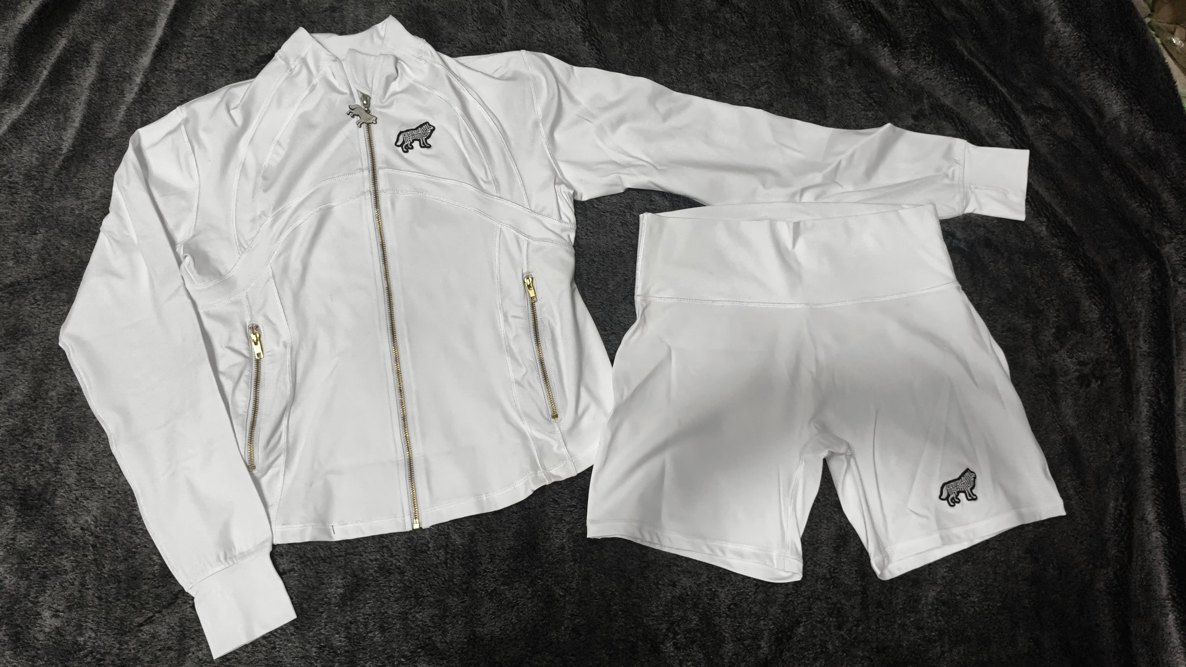 Zip-Up Jacket & High-Waisted Shorts Activewear Set