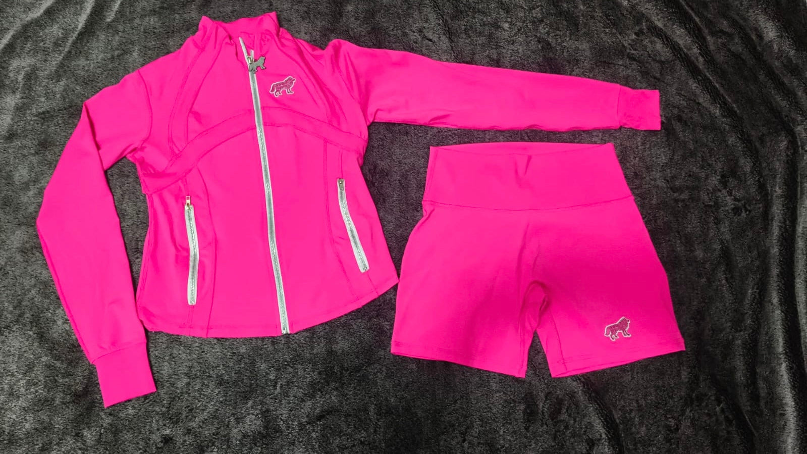 Zip-Up Jacket & High-Waisted Shorts Activewear Set